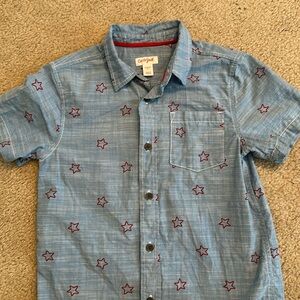 Cat & Jack oxford button down with red stars . Size S/ 6/7. EUC